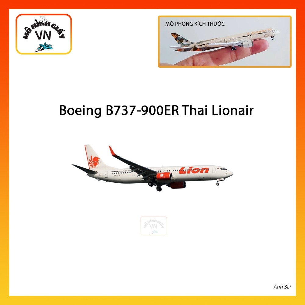 [1:400] โบอิ้ง B737-900Er กระดาษประกอบสิงโตไทย รุ่น - MohiinhgiayVN
