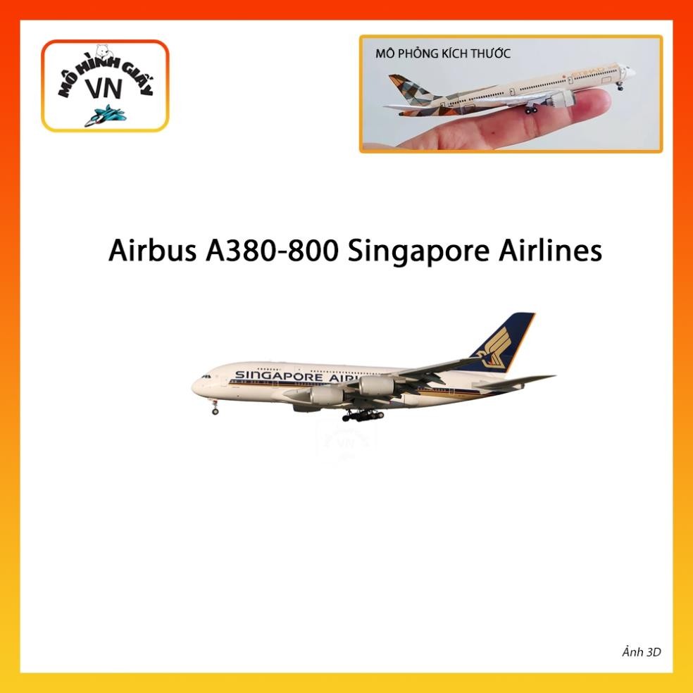 [1:400] Airbus A380-800 Singapore Airlines Assembly Paper Model - MohinhgiayVN