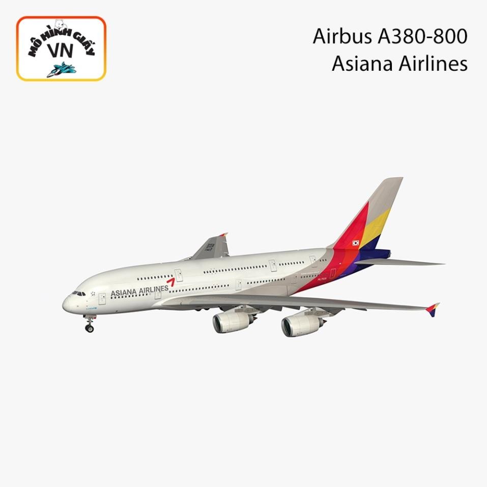 Airbus A380-800 Asiana Airlines Assembly Paper Model - MohinhgiayVN