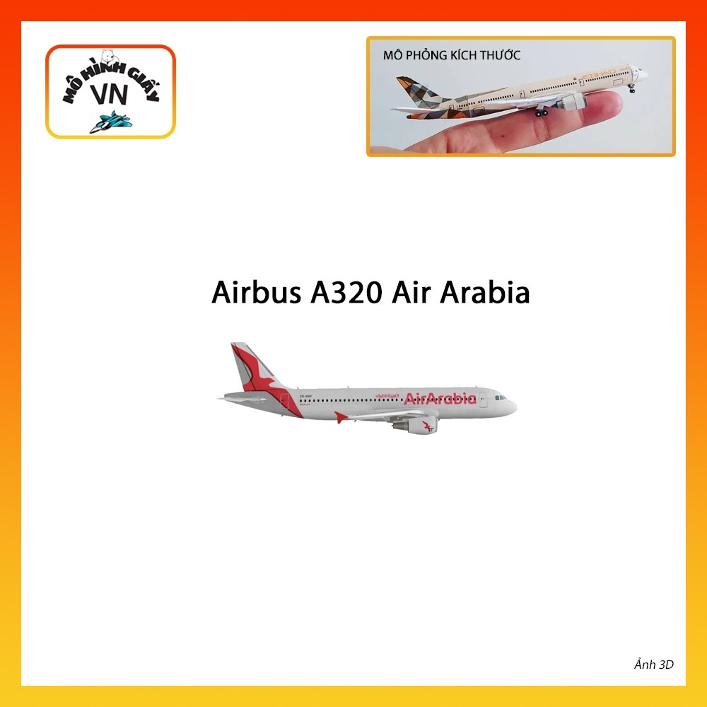 [1:400] Airbus A320 Air Arabia Assembly Paper Model - MohiinhgiayVN