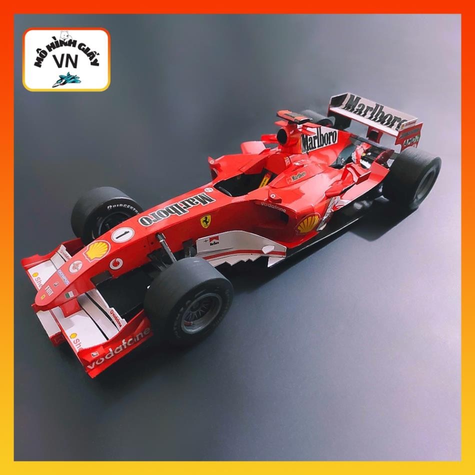 F1 Ferrari F2005 Monaco GP (2005) Racing Car Paper Model Assembly Kit 1/24 Scale คุณภาพสูงวัสดุกระดาษ-MohinhgiayVN