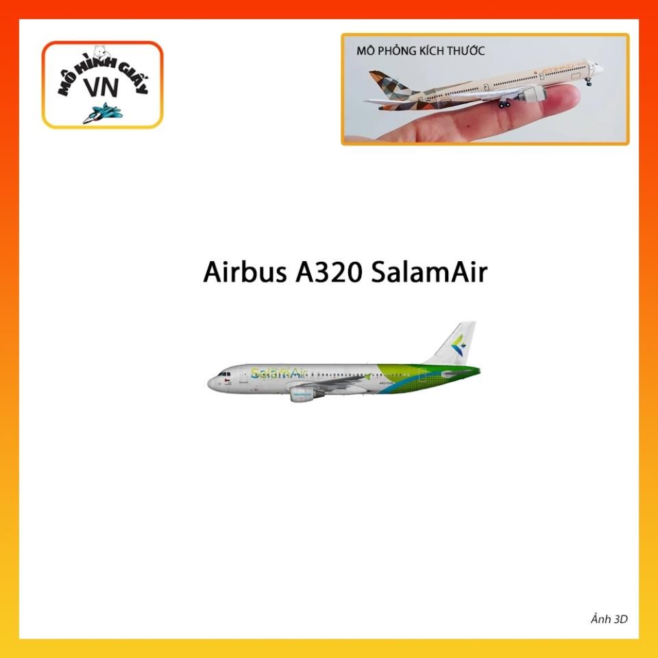 [1:400] Airbus A320 Salamair Assembly Paper Model - MohinhgiayVN