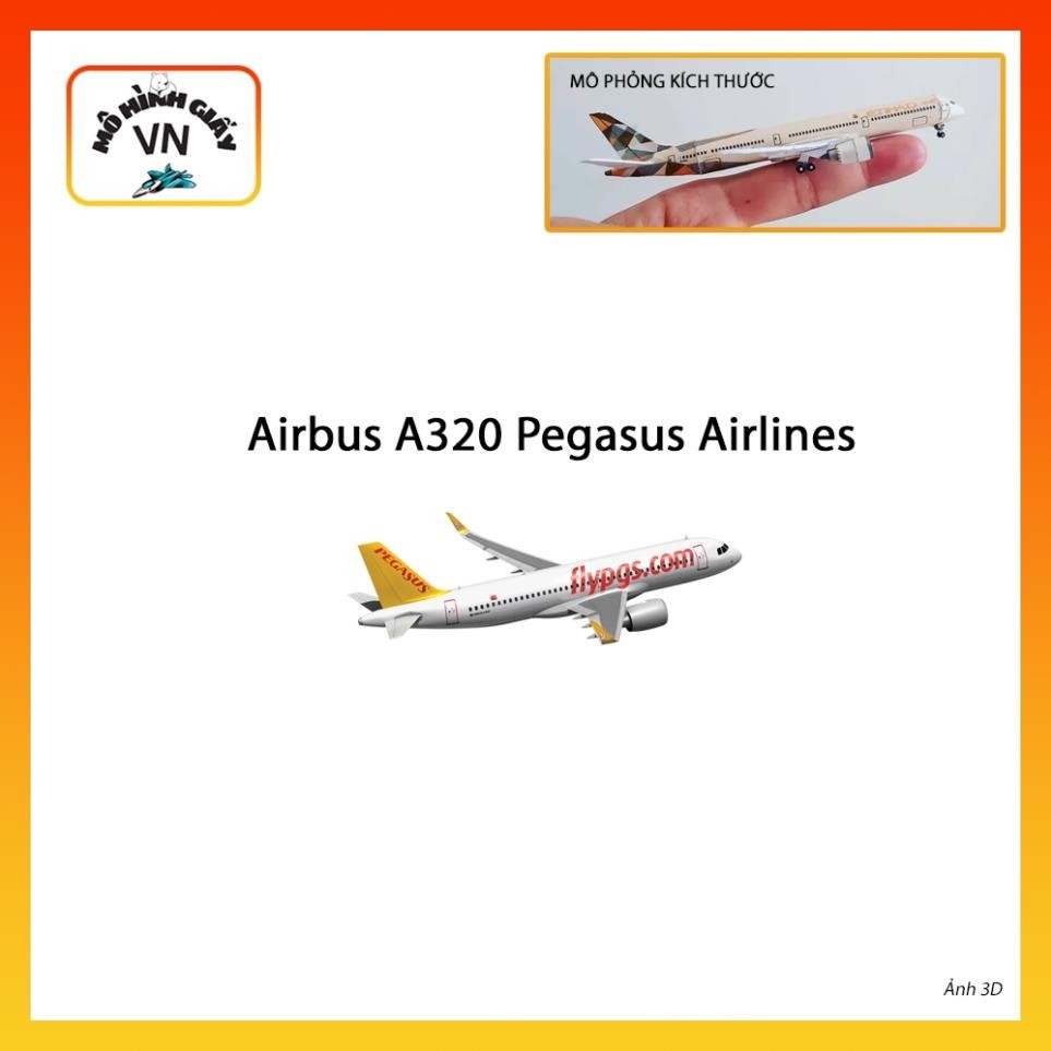[1:400] Airbus A320 Pegasus Airlines Assembly Paper Model - MohinhgiayVN