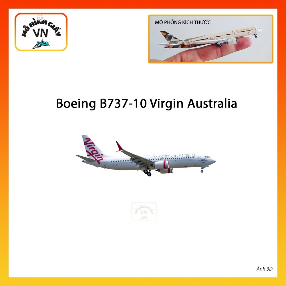 [1:400] Boeing B737-10 Virgin Australia Assembly Paper Model - MohinhgiayVN