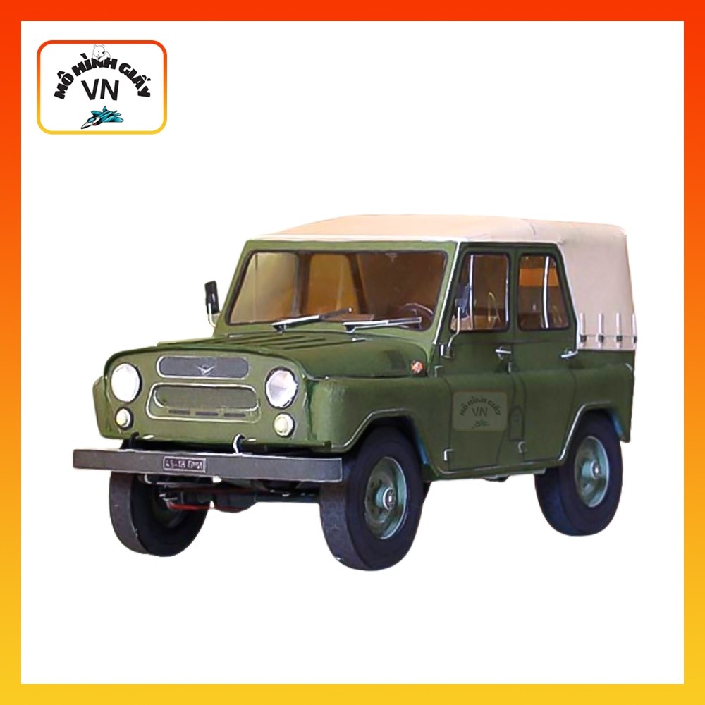UAZ-469 Military Vehicle Paper Model Assembly Kit 1/25 Scale High Quality Paper Material - Mohinhgia