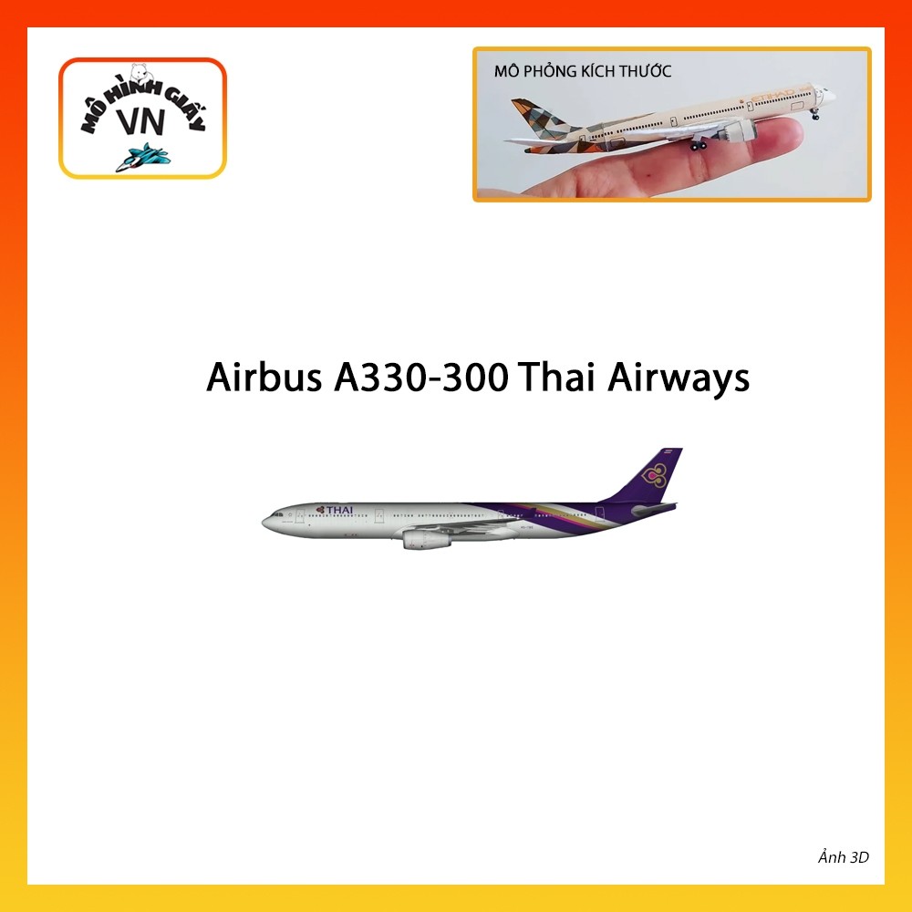 [1:400] Airbus A330-300 Thai Airways Assembly Paper Model - MohinhgiayVN