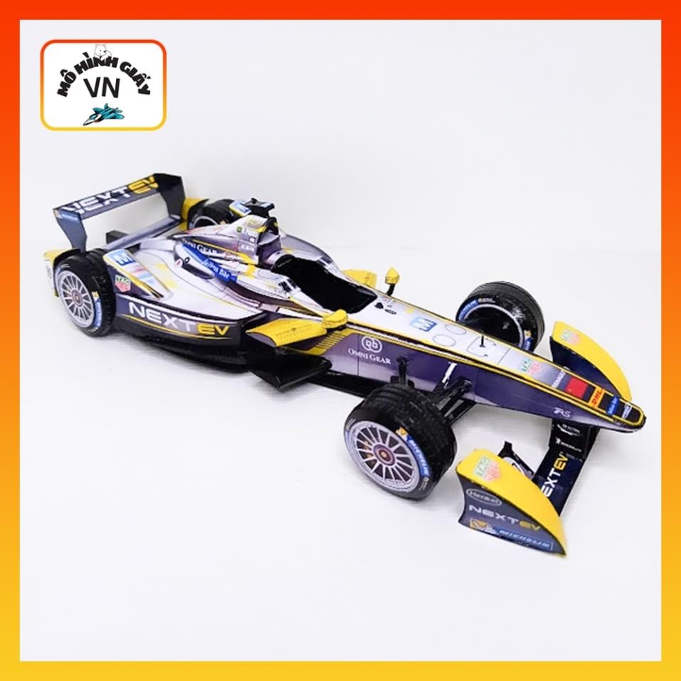 Nextev TCR Formula E Championship Racing Car Assembly Paper Model (Nelson Piquet Jr.) - MohinhgiayVN