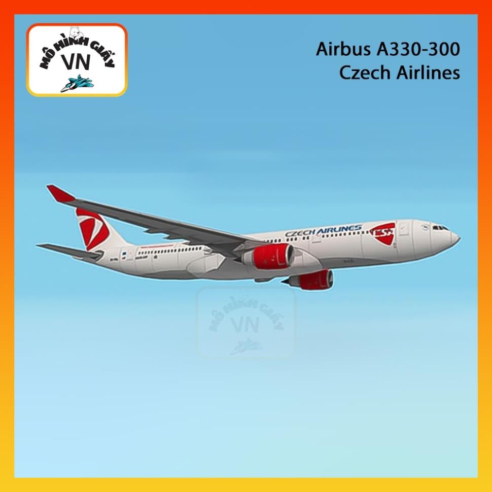 Airbus A330-300 CSA ภาษาเช็คคํา Airlines Assembly Paper Model - MohinhgiayVN