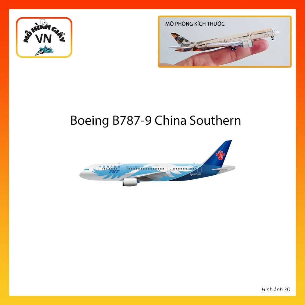 [1:400] โบอิ้ง B787-9 กระดาษประกอบใต้จีน รุ่น - MohinhgiayVN