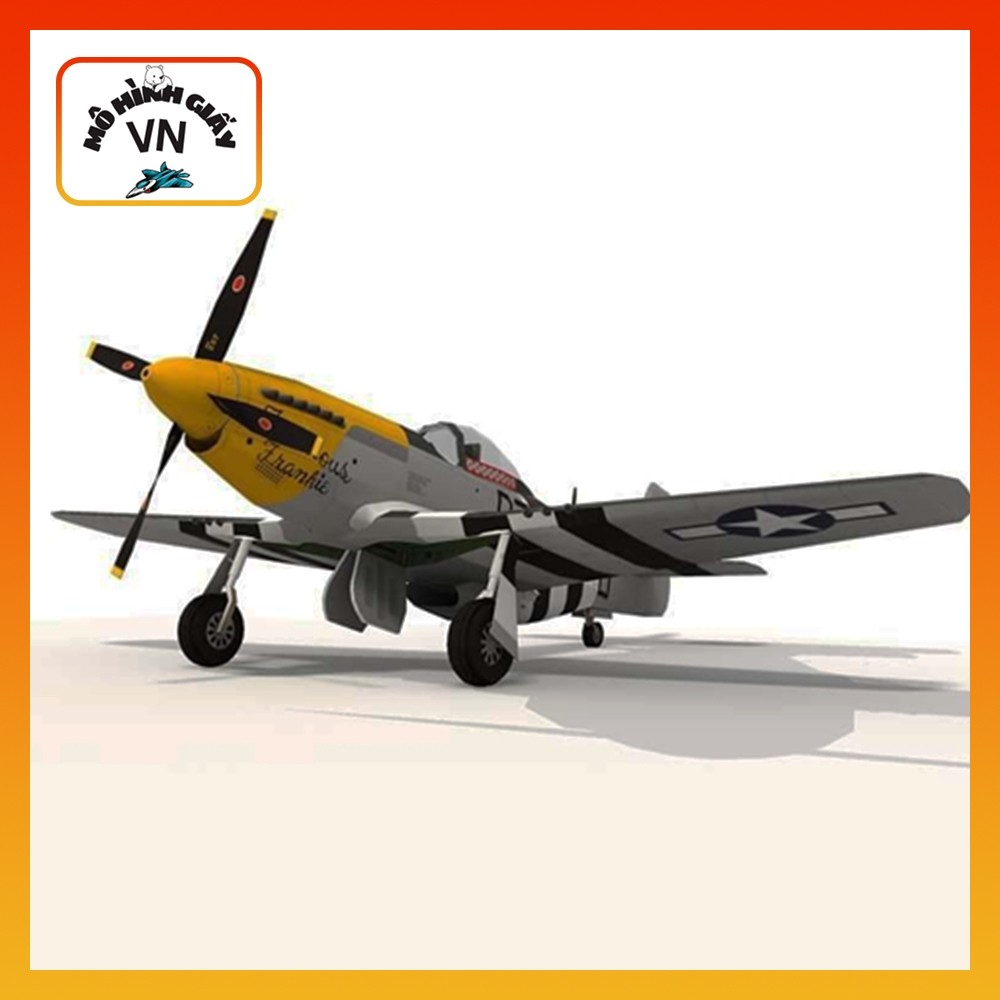 P-51D โมเดลกระดาษประกอบเครื่องบินรบ Mustang