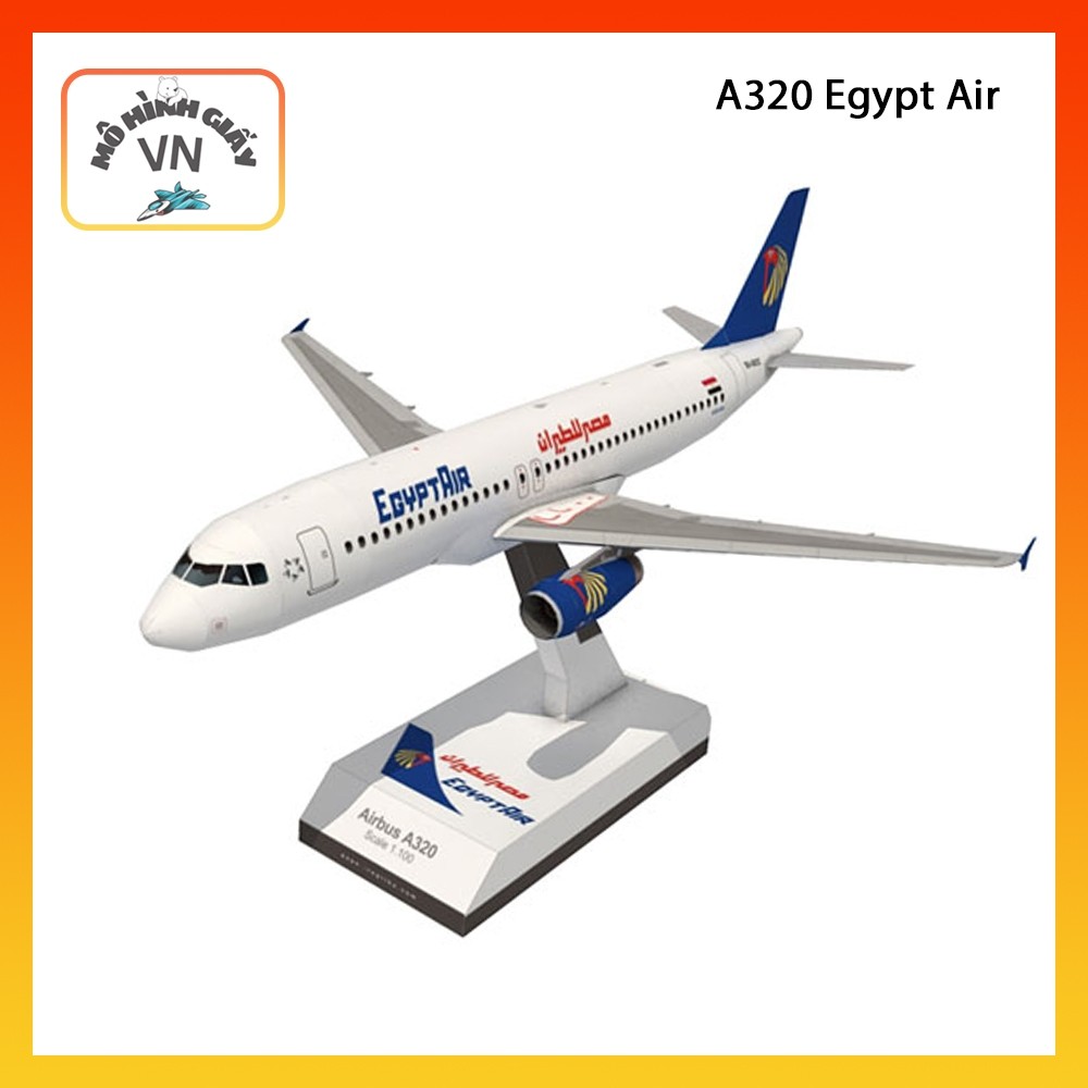 Airbus A320 EgyptAir Assembly Paper Model - MohinhgiayVN