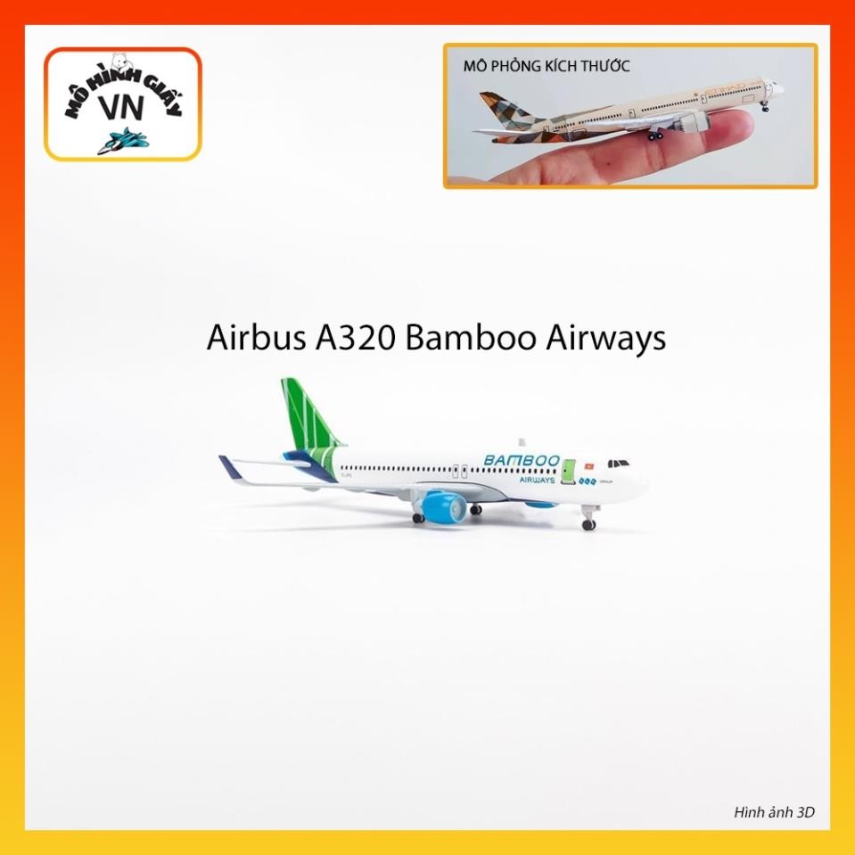 [1:400] Airbus A320 Bamboo Airways Assembly Paper Model - MohinhgiayVN