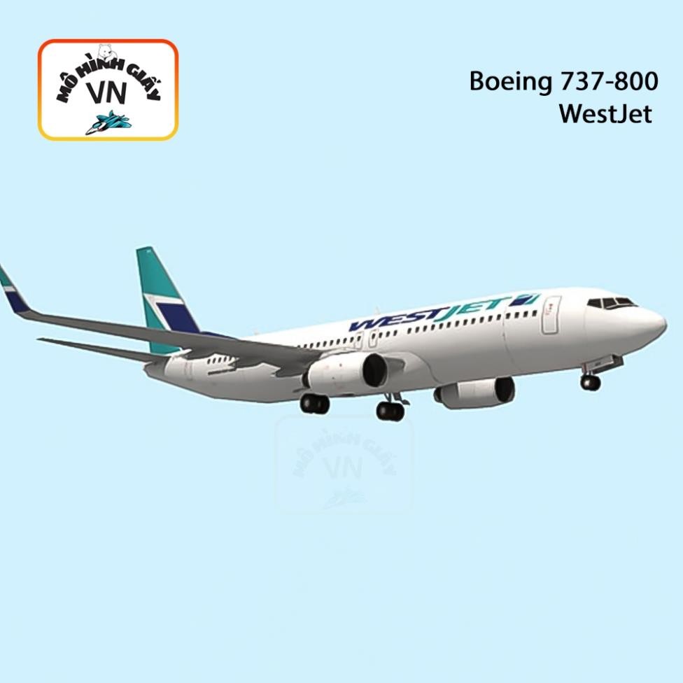 โบอิ้ง 737-800 WestJet Assembly Paper รุ่น - MohinhgiayVN