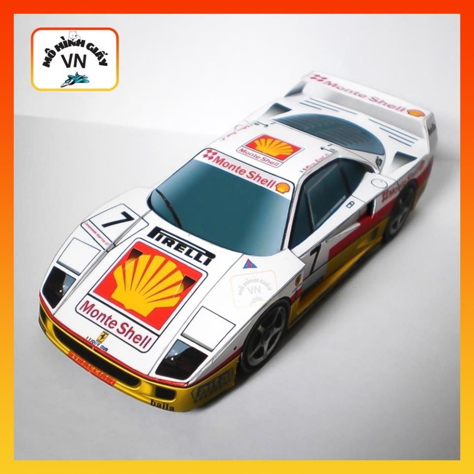 Ferrari F40 Shell Supercar Assembly Paper Model - MohinhgiayVN