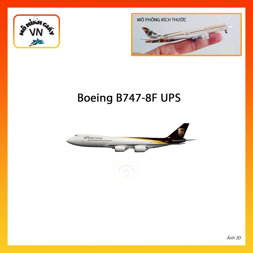 [1:400] Boeing B747-8F Ups Assembly Paper Model - MohinhgiayVN
