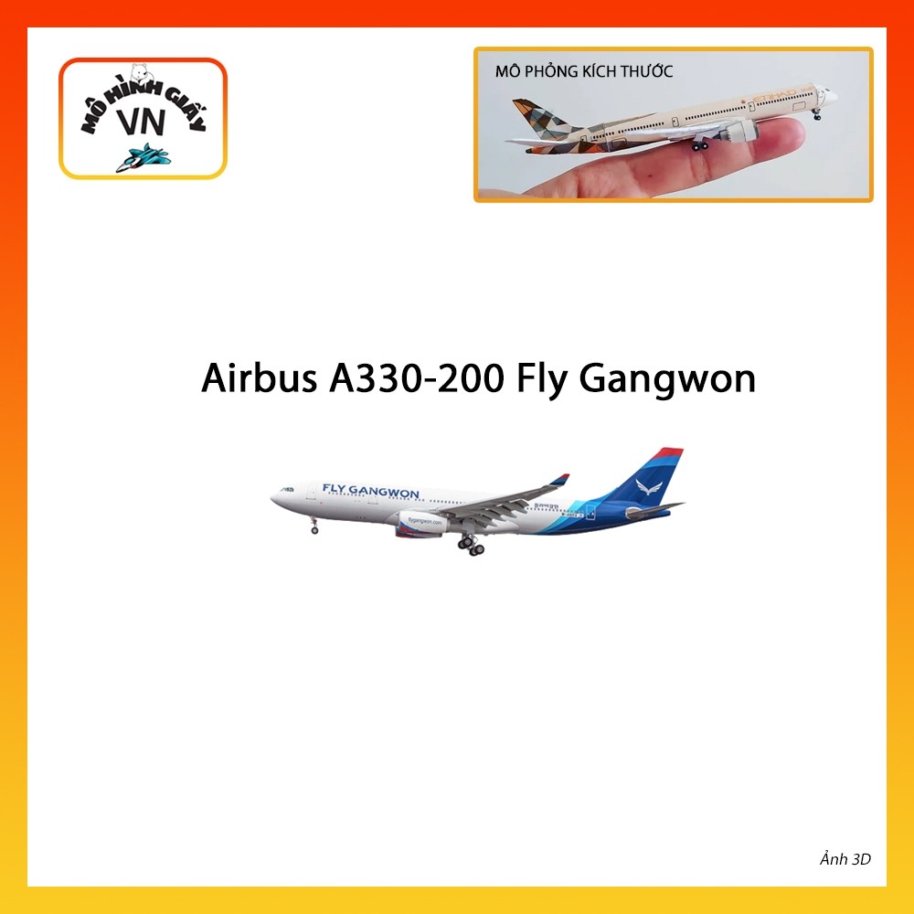 [1:400] Airbus A330-200 Fly Gangwon Assembly Paper Model - MohinhgiayVN
