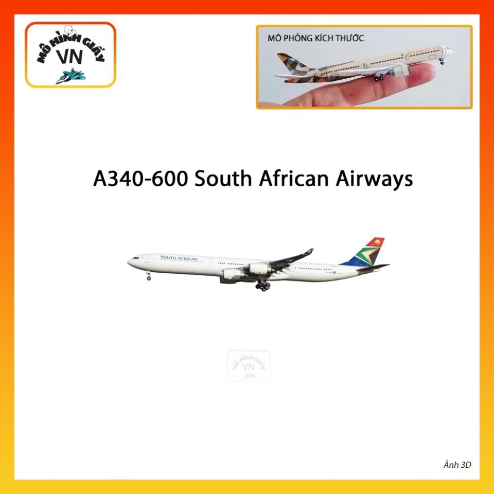 [1:400] Airbus A340-600 กระดาษประกอบการบินแอฟริกันใต้รุ่น - MohinhgiayVN