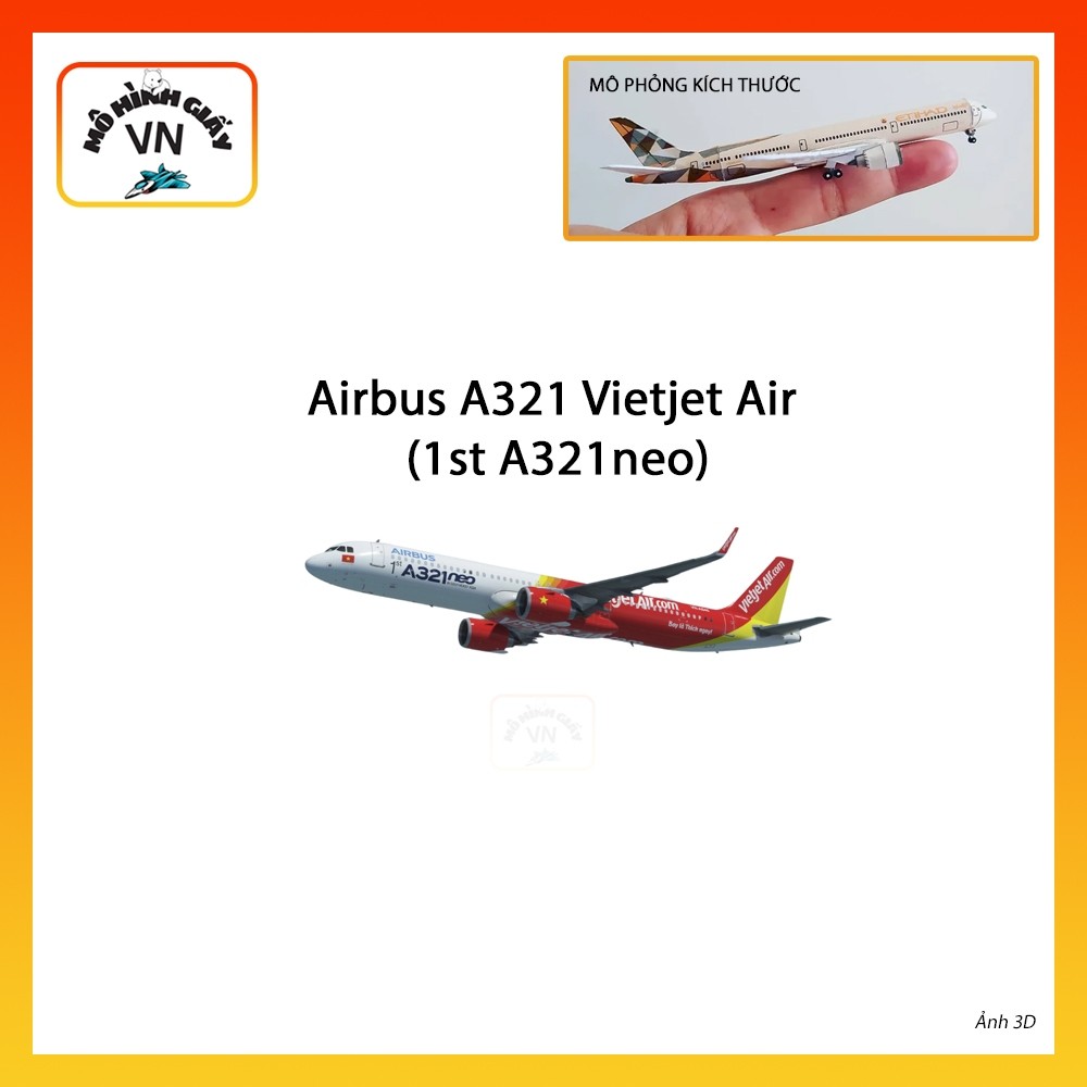 [1:400] Airbus A321 Vietjet Air Assembly Paper Model (1St A321 Neo) - MohinhgiayVN