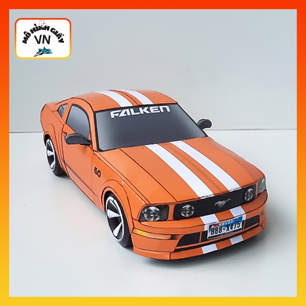 Ford Mustang GT 2005 Sports Car Assembly Paper Model - MohinhgiayVN