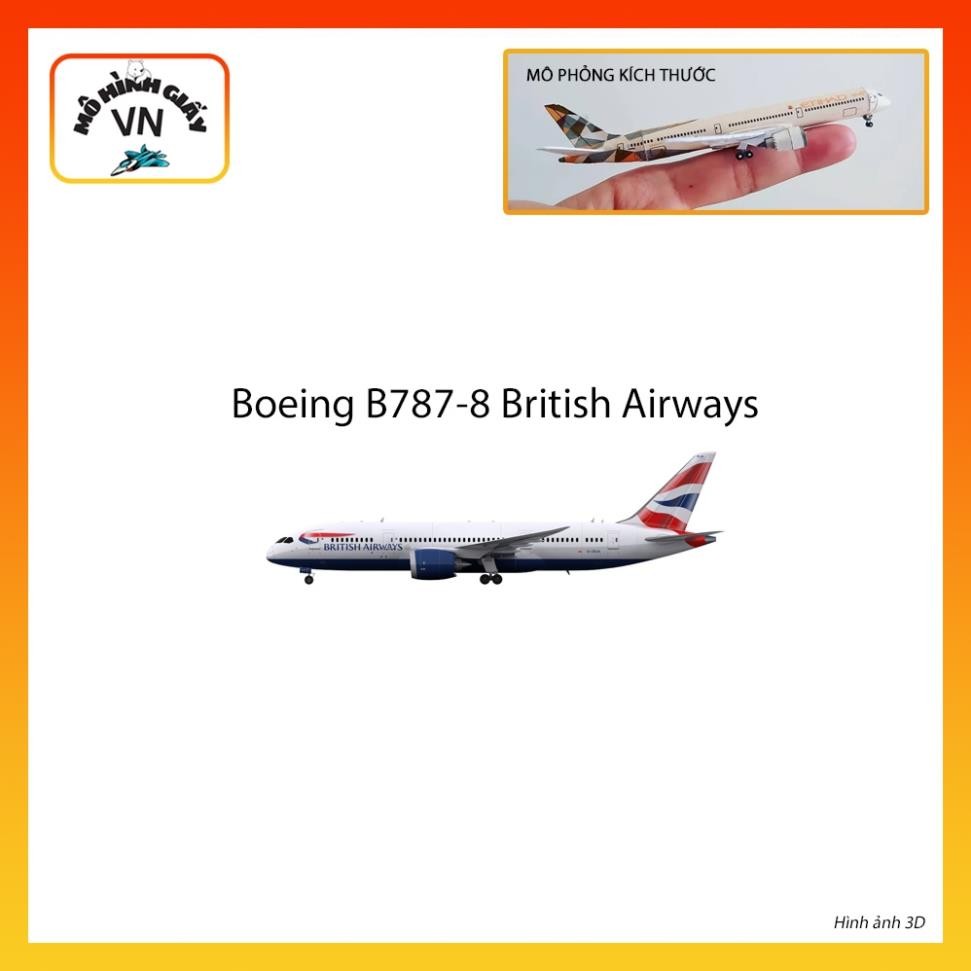 [1:400] Boeing B787-8 กระดาษประกอบการบินอังกฤษ รุ่น - MohiinhgiayVN