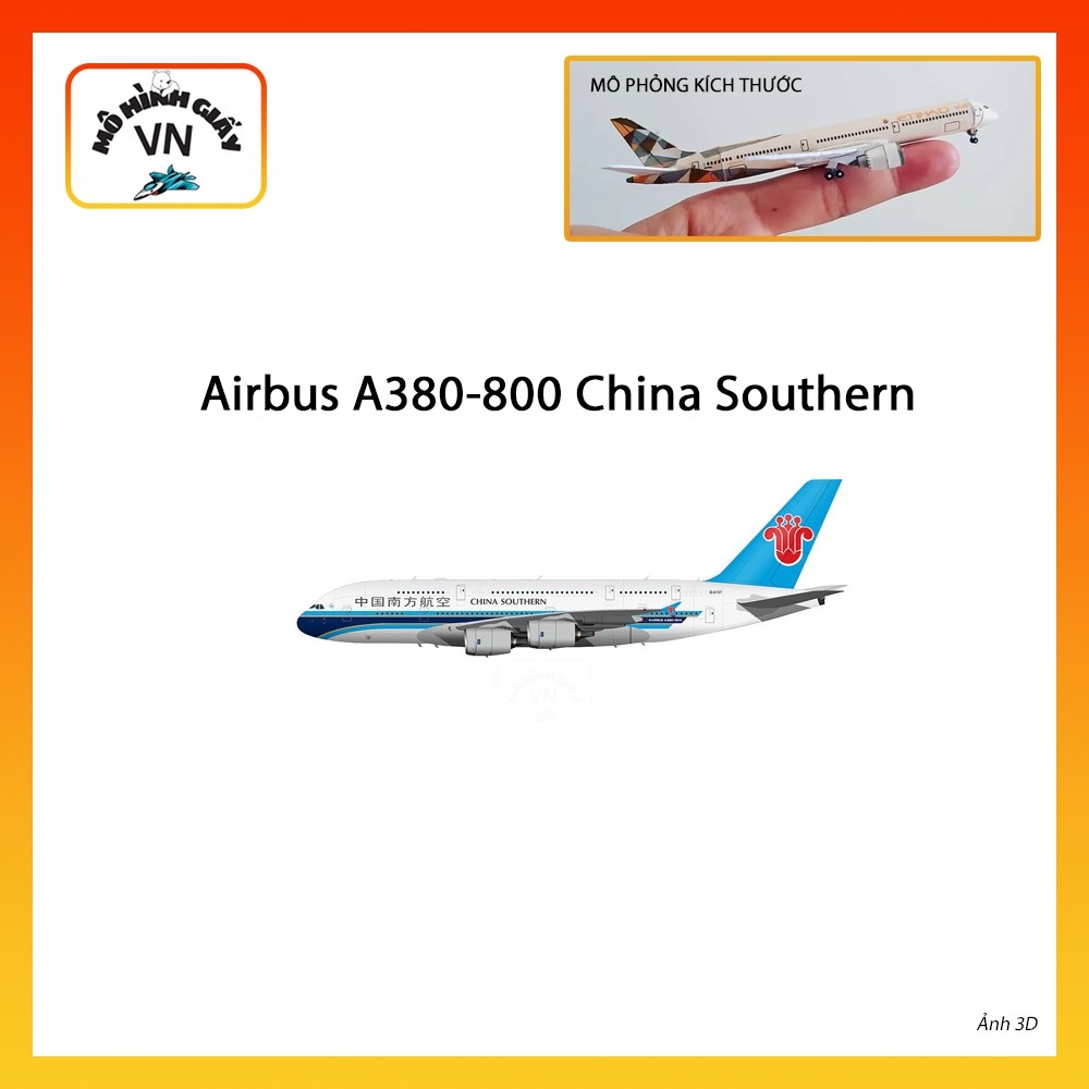 [1:400] Airbus A380-800 China Southern Assembly Paper Model - MohinhgiayVN
