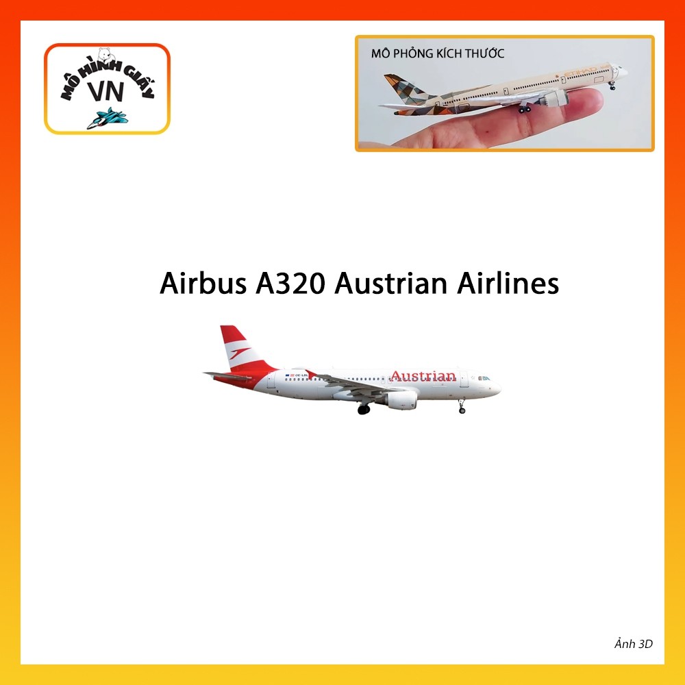 [1:400] Airbus A320 Austria Airlines Assembly Paper Model - MohinhgiayVN