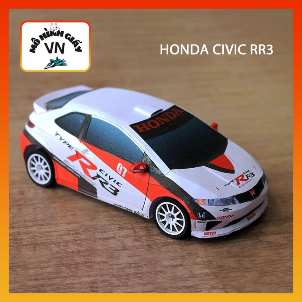 โมเดลกระดาษประกอบรถสปอร์ต Honda Civic RR3