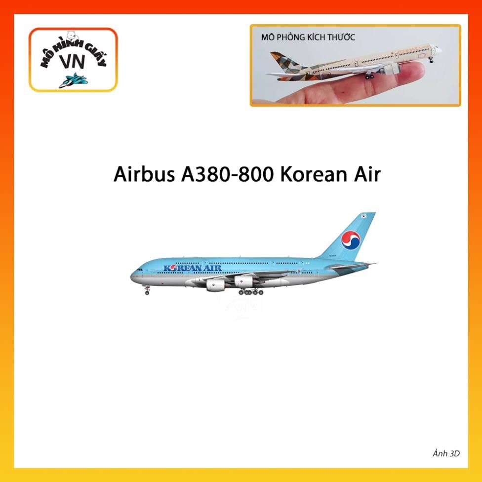 [1:400] Airbus A380-800 กระดาษประกอบอากาศเกาหลีรุ่น - MohinhgiayVN