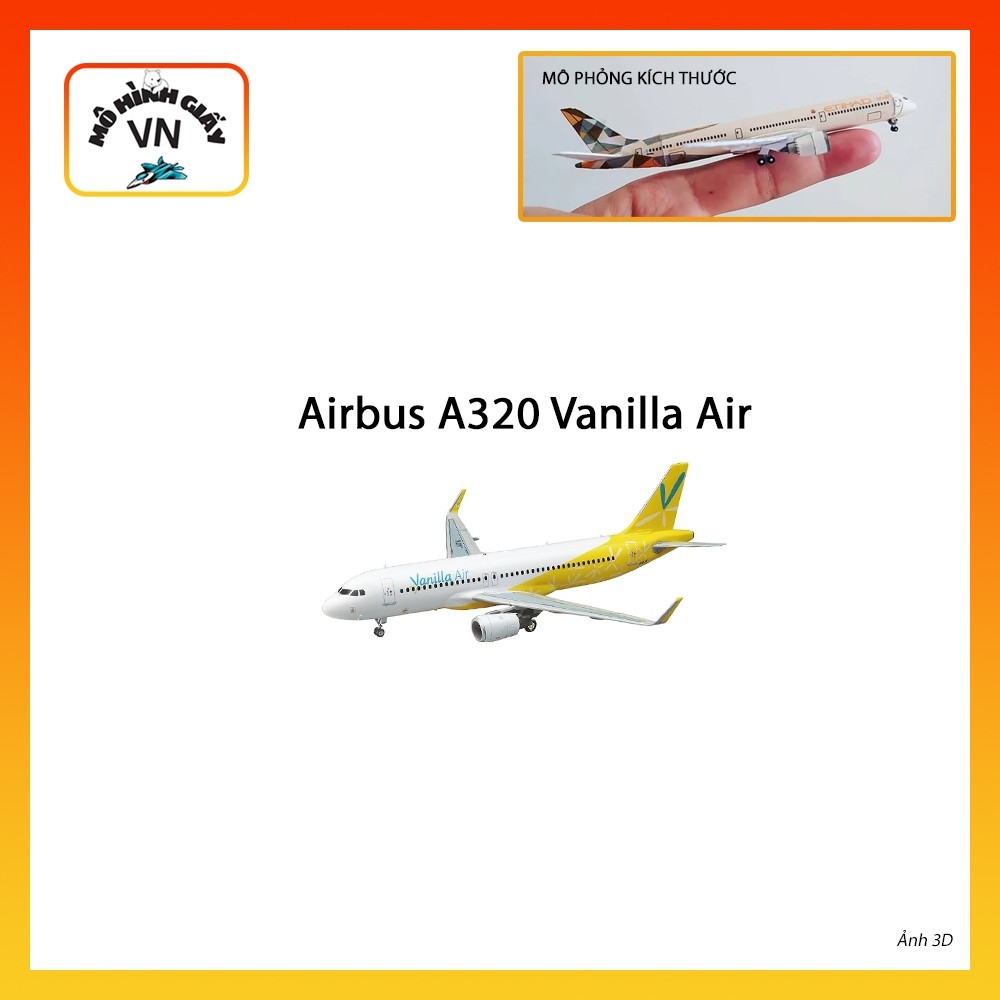 [1:400] Airbus A320 Vanilla Air Assembly Paper Model - MohinhgiayVN