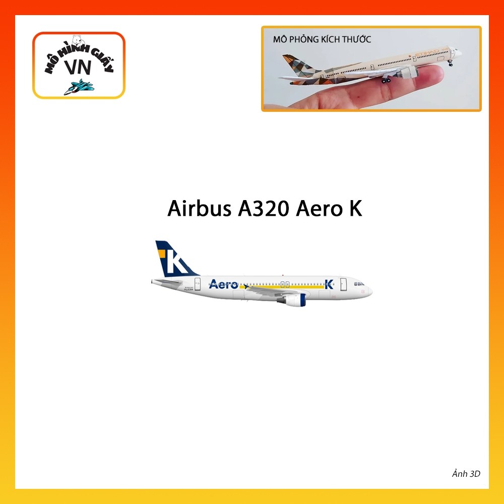 [1:400] Airbus A320 Aero K Assembly Paper Model - MohinhgiayVN