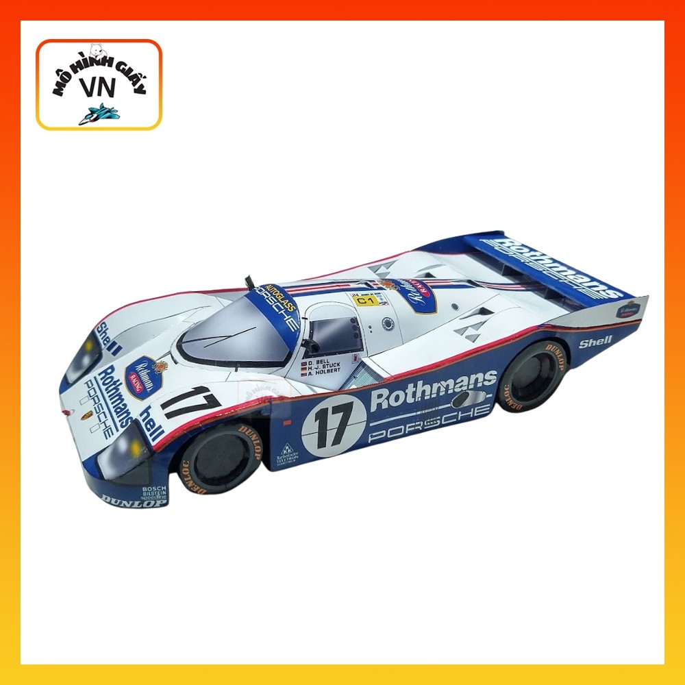 Porsche 962C (24H Le Mans 1987 Racing Car Assembly Paper Model) - MohinhgiayVN