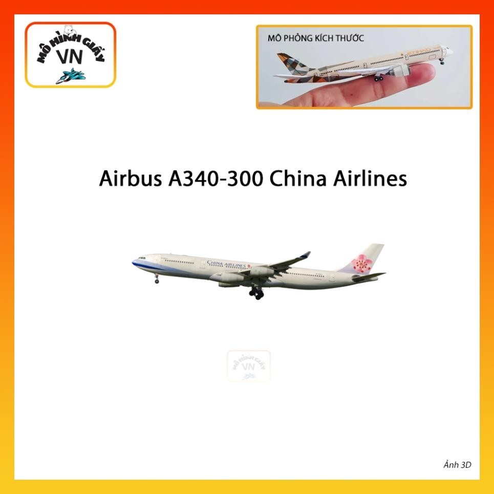 [1:400] Airbus A340-300 China Airlines Assembly Paper Model - MohinhgiayVN