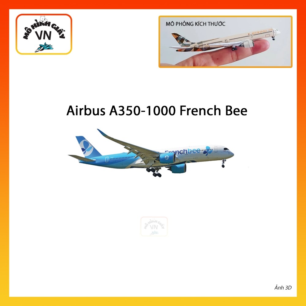 [1:400] Airbus A350-1000 French Bee Assembly Paper Model - MohinhgiayVN