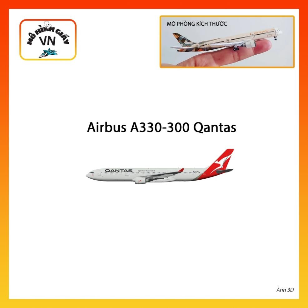 [1:400] Airbus A330-300 Quantas Assembly Paper Model - MohinhgiayVN