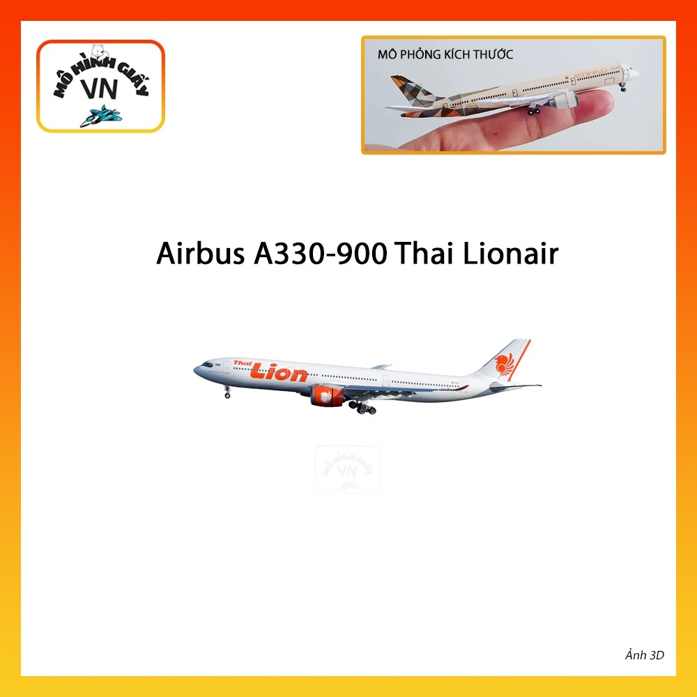 [1:400] Airbus A330-900 Thai Lionair Assembly Paper Model - MohinhgiayVN