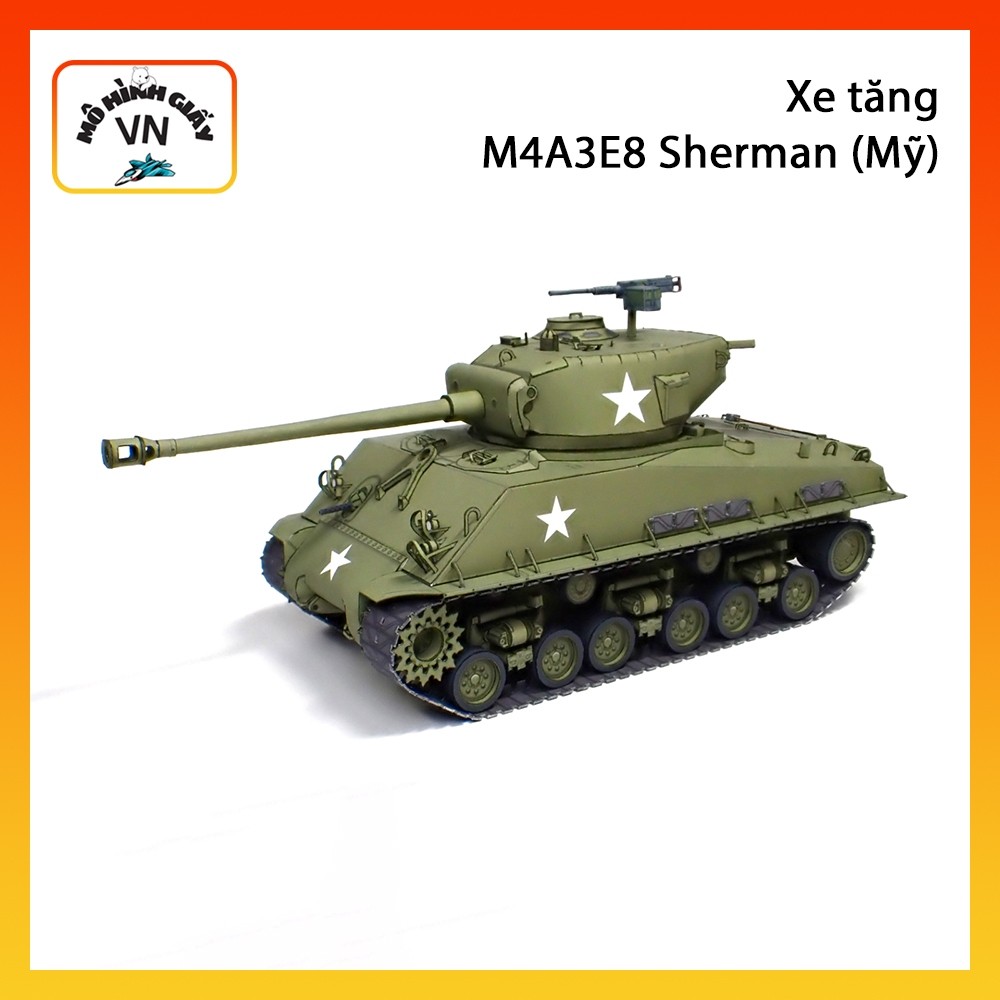 ประกอบกระดาษรุ่นถัง M4A3E8 Sherman (USA) - MohinhgiayVN