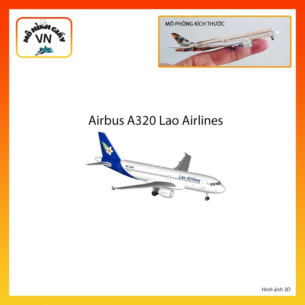 [1:400] Airbus A320 Lao Airlines Assembly Paper Model - MohiinhgiayVN