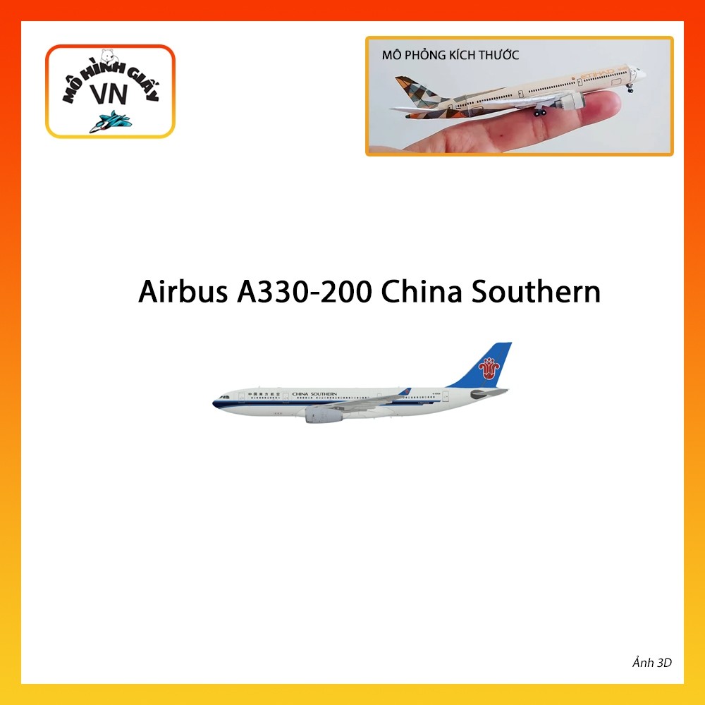 [1:400] Airbus A330-200 China Southern Assembly Paper Model - MohinhgiayVN