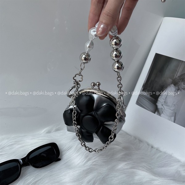 Y2K กระเป๋าสะพายข้างมือถือ/สะพายข้างขนาดเล็กพร้อมดอกไม้