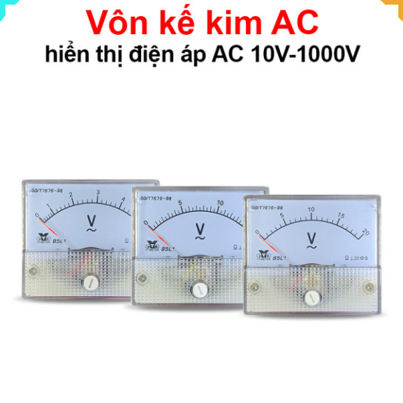 โวลต์มิเตอร์แบบเข็มแสดงแรงดันไฟฟ้า AC 10V-1000V