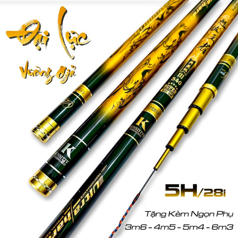 King force hand fishing rod 5H-28i แถมฟรีกระเป๋าผ้า extra tip float blade Shaak695ka1w
