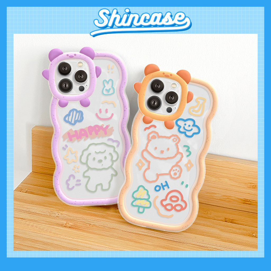 Oh Star wave bear edge iphone case 6/6plus/6s/6splus/7/7plus/8/8plus/x/xs/11/12/13/14/pro/max/promax