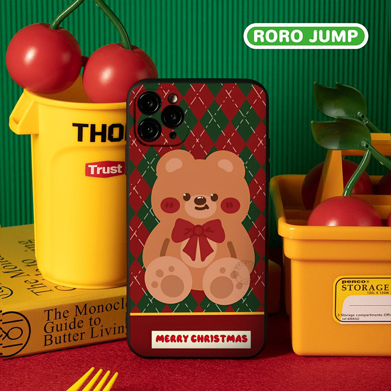 น่ารักหมีสีน้ําตาลคริสต์มาส iphone case 12 สําหรับ iphone 14promax 14 7 plus 13 xsmax 15prm 11 15pro