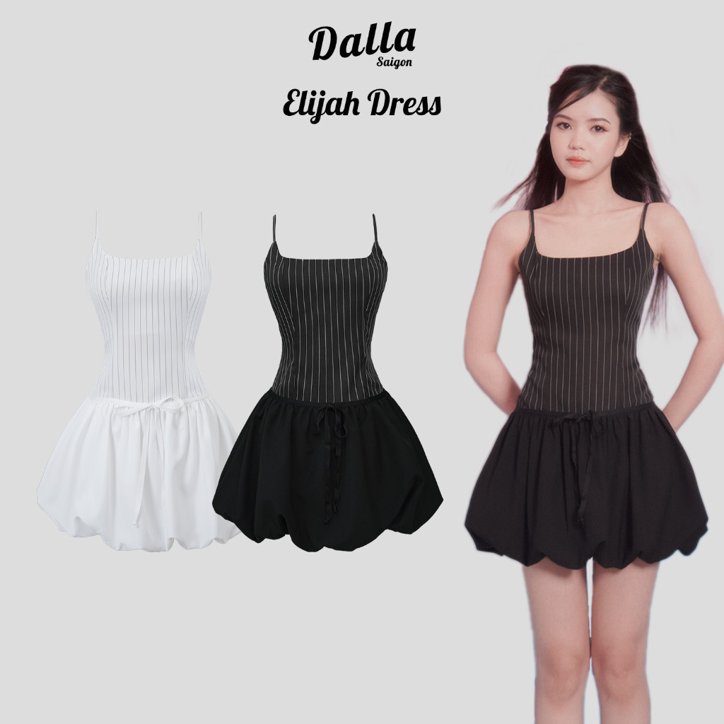 ชุดเดรส 2 สาย Dalla Square neck (D18) ชุดเดรส Elijah