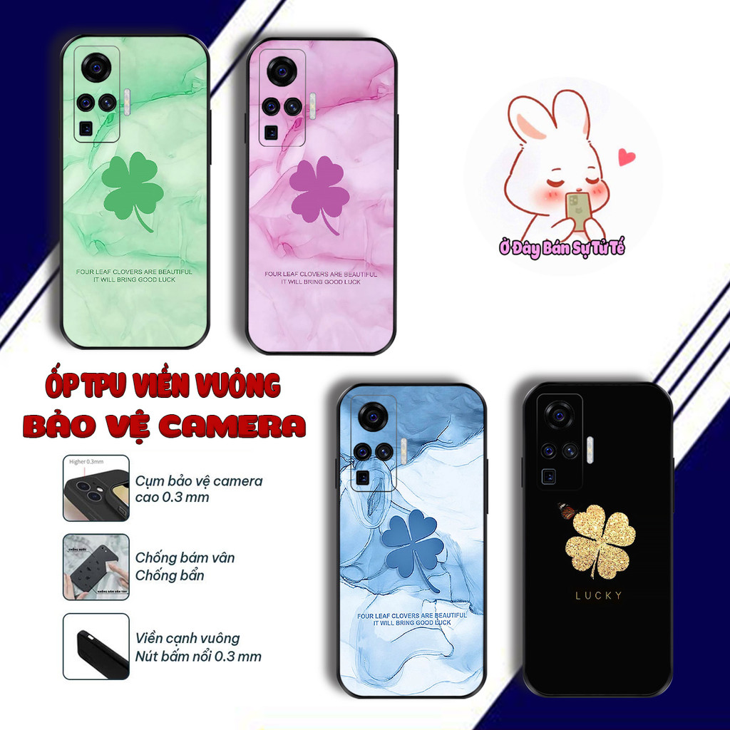 เคส Vivo X50, X50 Pro, X70, X70 Pro พิมพ์ลายโคลเวอร์ 4 ใบนําโชค | เคส ชนิด