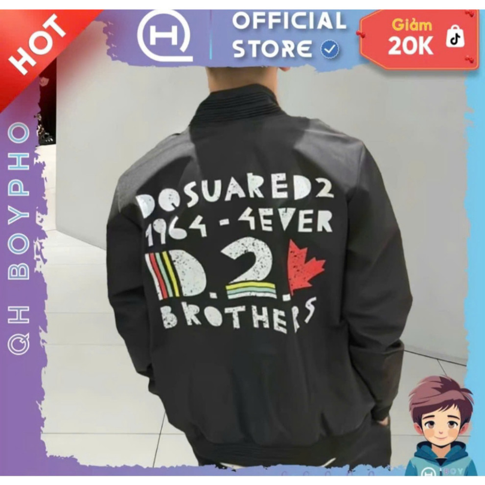 DSQ 2 ชั้น Windbreaker พิมพ์ด้านหลัง 1964, DSQ Windbreaker ทุกขนาดสําหรับผู้ชายและผู้หญิง Hottrend