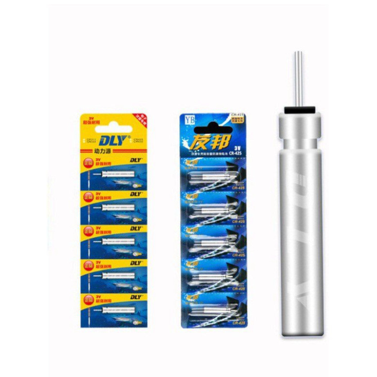 แบตเตอรี่อิเล็กทรอนิกส์ CR-425 [แพ็ค 5 ชิ้น] เฉพาะในการติดตั้งทุ่นตกปลากลางคืน PIN-CR-425 556hanz894