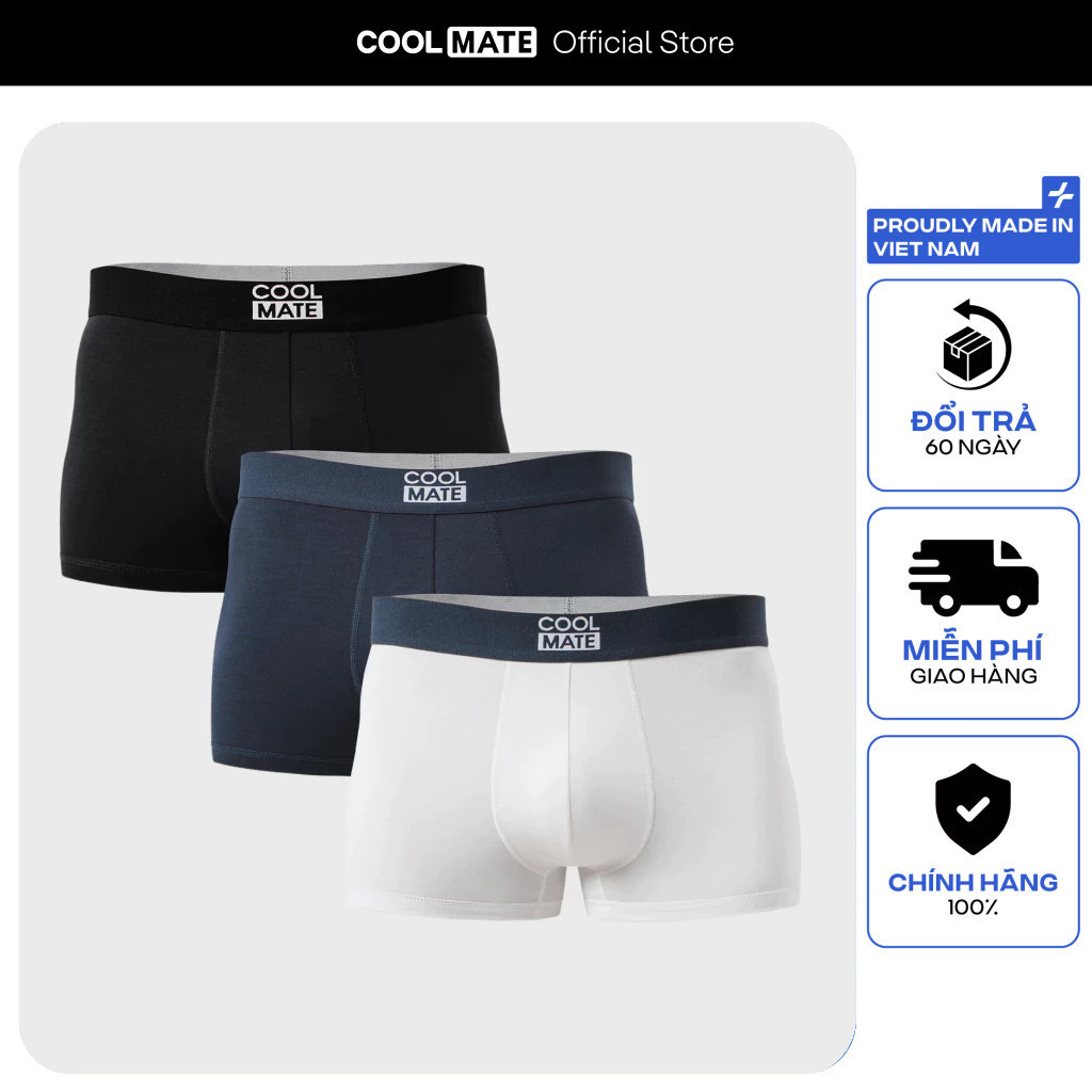 Combo of 3 Coolmate ต้านเชื้อแบคทีเรีย Trunk Bamboo กางเกงชั้นในชาย