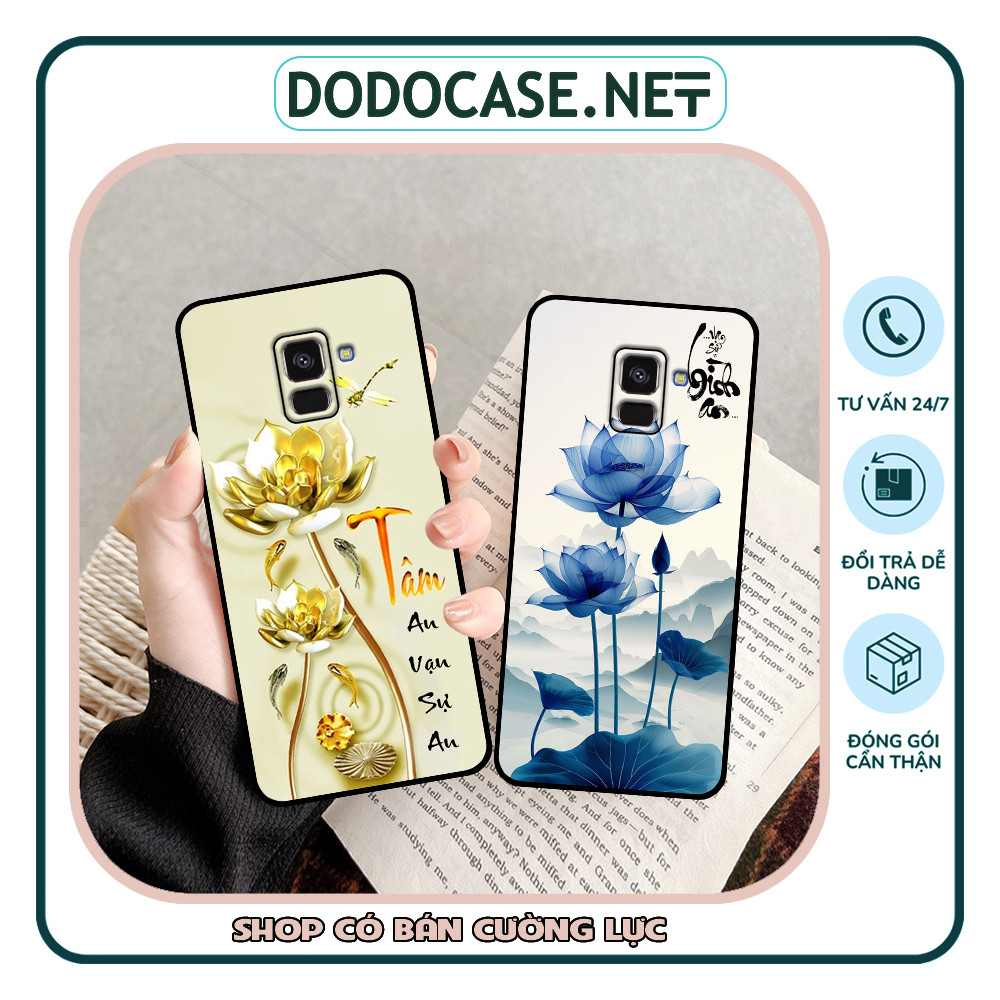 เคส Samsung A5 2018 / A8 2018 / A8 Plus / A8+ พร้อมการประดิษฐ์ตัวอักษรและพิมพ์สันติภาพล่าสุด