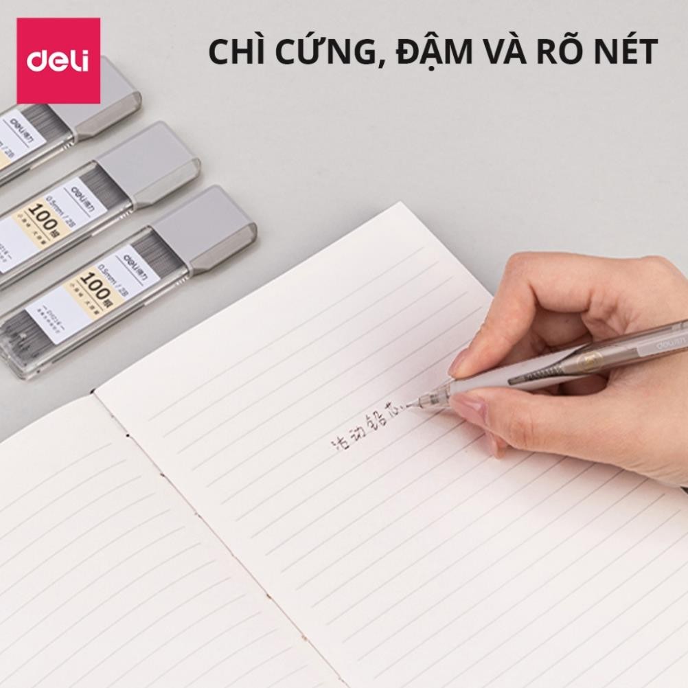 [COMBO 3/1] ไส้ดินสอกด Deli 0.5 มม. ไส้ดินสอกด 2B 100 ชิ้น แกนตะกั่วกดขนาดกะทัดรัดและสะดวกเหมาะสําหร